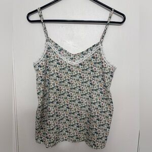 Floral Lace-Trim Tank